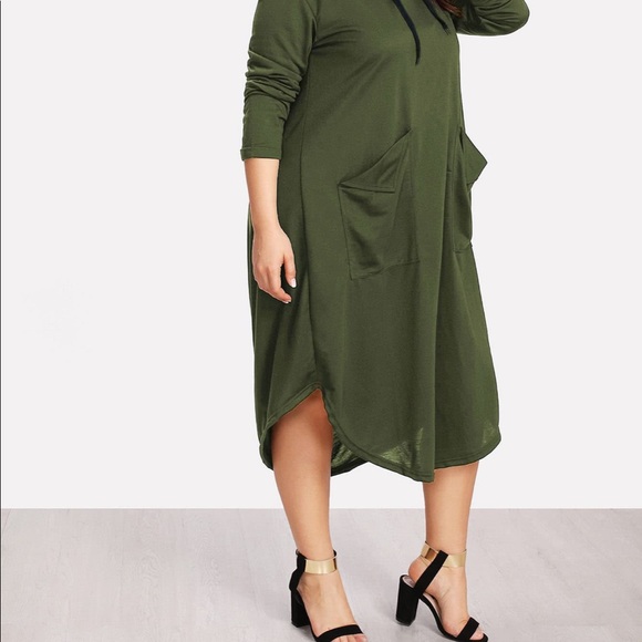 🌟SOLDOUT🍁OLIVIA GREEN SWEATSHIRT DRESS PLUS NWT - Picture 5 of 8